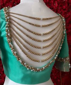 Aari Net Sleeve Design, Silk Thread Blouse Design, Simple Pearl Work Blouses, Aari Work Net Blouse Designs, Mega Sleeves Blouse Design, Beads Blouse Design, Pearl Work Blouses, Blouse With Pearl Work, Aari Work Blouse Simple Design