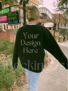 Gildan 18000 Mockup Black Oversized Crewneck Sweatshirt Words on Front Pinterest Friendly Aesthetic - Our mockups are focused on creating a mood for your customers. With our lifestyle photos, shoppers will be able to picture themselves in your product instead of seeing it on a shelf. We hope these trendy, film-style mockups will catch the eyes you deserve. - WHAT YOU GET FROM US - This product is a digital file. You'll receive a ready-to-use JPG without watermarks. - THE FINE PRINT - - You may u Fall Black Sweatshirt With Custom Print, Casual Sweater With Custom Print And Relaxed Fit, Casual Sweater With Custom Print In Relaxed Fit, Winter Black Top With Custom Print, Black Custom Print Tops For Winter, Black Custom Print Top For Winter, Casual Relaxed Fit Sweater With Custom Print, Casual Relaxed Fit Custom Print Sweater, Aesthetic For Print