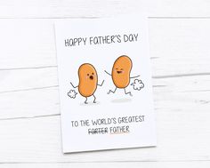 a father's day card with two potatoes holding hands and the words happy father's day to the world's greatest fathers