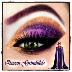 Disney Villain Makeover: Looks to Inspire for Halloween Queen Grimhilde, Disney Eye Makeup, Disney Inspired Makeup, Disney Eyes, Princess Makeup, Disney Makeup, Disney Villain