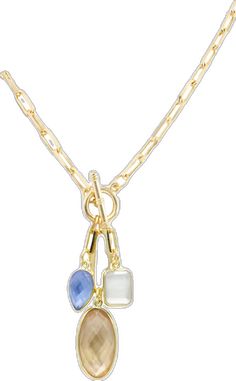 Elegant Blue Gold-plated Charm Necklace, Elegant Gold Toggle Necklace With Gemstone, Green Amethyst, Morganite, Artistic Designs, Blue Topaz, Semiprecious Stones, Precious Stones, Mother Of Pearl