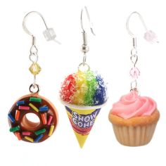 Create Your Own Scented Food Jewelry Earrings – Tiny Hands Polyclay Jewelry, Crazy Earrings, Teen Style, Kawaii Earrings, Tiny Hands, Strawberry Cupcakes, Food Accessories, Food Earrings, Kawaii Jewelry