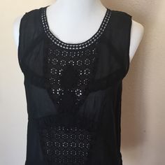 Viscose Cotton Sleeveless Top Black Bohemian Tank Top, Black Bohemian Cotton Tank Top, Bohemian Black Cotton Tank Top, Black Bohemian Tank Top For Summer, Black Sleeveless Tank Top For Festival, Black Sleeveless Top For Festival, Black Bohemian Tank Top For Festivals, Bohemian Black Tank Top, Black Fitted Bohemian Tank Top