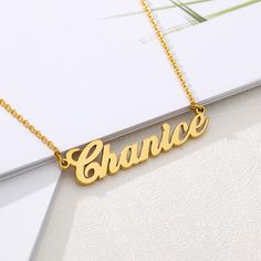 Customize your name or the name of your loved one into an custom name necklace. Product Details Dipped in real 18 Karat Gold or 316L stainless steel Shipping: 9-14 days to create and ship Size: "-" represents a 2 inch extension Available in multiple colors Never fade or tarnish - Its texture is very tough and does not tarnish and oxidize How do I buy it? 1. Select your color & size of the necklace 2. Enter the name(s) you would like customized & click "Add To Cart" 3. Fill in your shippi Custom Name Rose Gold Necklace, Adjustable Rose Gold Name Necklace With Custom Name, Adjustable Stainless Steel Name Necklaces, Adjustable Stainless Steel Necklaces With Name, Adjustable Stainless Steel Name Necklace, Rose Gold Stainless Steel Name Necklace For Gift, Rose Gold Stainless Steel Name Necklace For Mother's Day, Customizable Stainless Steel Name Necklace For Mother's Day, Customized Stainless Steel Name Necklace For Mother's Day