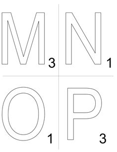 the letter m is for top and bottom, with numbers below to make it look like an