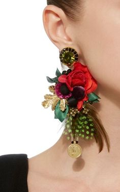 Ranjana Khan Earrings, Textile Earrings, Dramatic Earrings, Velvet Flowers, Textile Jewelry, Women's Jewelry And Accessories, Gold Dipped, Floral Jewellery, Handcrafted Earrings