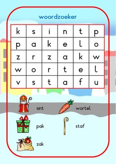 a word search game with words and pictures to help children learn how to read the letters