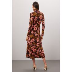 Multicolor floral knit (43% Rayon, 35% Recycled Polyester, 22% Nylon). Sweater sheath. Long sleeves. Mock neck. Pull on. 50" from shoulder to hemline. Imported. Fitted Floral Print Dress For Fall, Fall Floral Print Knee-length Midi Dress, Knee-length Floral Print Midi Dress For Fall, Fitted Floral Print Dress With High Neck, Fitted High Neck Dress With Floral Print, Brown Floral Print Midi Dress For Fall, Fitted Floral Print Midi Dress For Work, Fitted Floral Print Midi Dress For Fall, Floral Print Stretch Long Sleeve Midi Dress