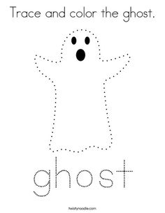 trace and color the ghost worksheet