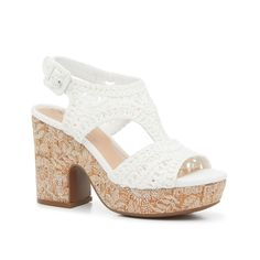 Impo-Odelina Sandal Complement looks with the intricate detailing of the Odelina sandals from Impo. This pair is complete with a woven upper, floral detailing along the platform, and a chunky heel. The Platform, Chunky Heel, Chunky Heels, Sandals, Heels, Free Shipping, Floral, White