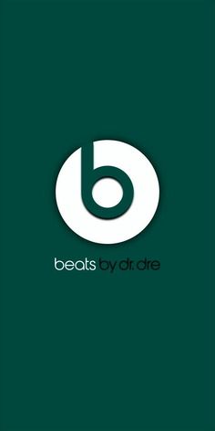 the logo for beats by aire is shown in white and green colors on a dark green background