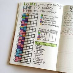 an open planner book with lots of things to do in it and some writing on the pages