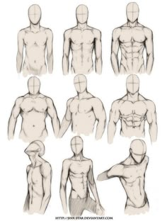 an image of a man's torso and head in different positions, including the upper half