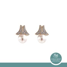 "Item Details Metal: 14K Yellow Gold Hallmark: \"14K\" Earring Measurements: 0.50\" in Length x 11.83 mm in Width & 7.48 mm Thick Weight: 4 gr total gram weight Pearls: Two Freshwater Pearls, measuring 8 mm in Diameter Diamonds: 10 Natural, Round Brilliant Cut Diamonds, weighing 0.12 CTW Diamond Quality: G-H color; VS-SI clarity Closure: Butterfly Backs, For a Secure, Worry-free Wear Inventory number: EA-1419282 Condition: Very Good Pre-owned Condition! Ready-to-wear!  This piece of Fine Vintage Estate Pearl & Diamond Jewelry has been professionally cleaned & polished to bring back its lustrous beauty & sparkle. ENJOY FAST & FREE DOMESTIC SHIPPING!! Complimentary Jewelry Box Included, ideal for gift giving. Gift wrap available upon request. *All weights, measurements and gradings are appro Classic Gold Diamond Earrings Hallmarked, Classic Gold Hallmarked Diamond Earrings, Classic 14k Gold Diamond Earrings With Elegant Design, 14k Gold Classic Diamond Earrings With Elegant Design, Gold Pearl Earrings With Diamond Accents For Formal Occasions, Formal Gold Pearl Earrings With Diamond Accents, Gold Diamond Earrings With Elegant Design For Formal Occasions, Classic Cubic Zirconia Earrings, Gold Pearl Earrings With Prong Setting In 14k Gold