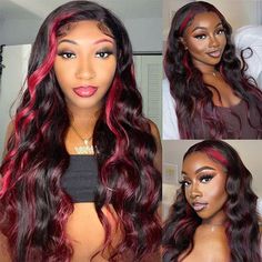 Burgundy Wig, Wig Glue, Body Wave Lace Front Wig, Highlight Wig, Wave Lace Front Wig, Balayage Color, Short Curly Wigs