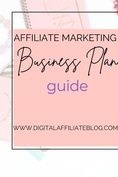 a pink notebook with the words,'how to start an online marketing business plan guide '