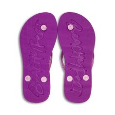 Built for the beach, Styled for the Sun, Meet your new dance partner. Beachyfeet® are the summer essential for your suitcase. The women's collection comes with a slimmer strap and features the brand's soft and slinky footbed. Pasión Púrpura is a gorgeous deep purple beach basic design. The sole print features Art Deco detailing and the strap is embellished with the brand's gold BeachyFeet® pin. A bold and contrasting model, these flip flops can be paired with ease together with deeper summer ton Cheap Purple Flip Flops, Cheap Purple Summer Flip Flops, Purple Open Toe Synthetic Flip Flops, Purple Slip-on Slides For The Beach, Purple Slip-on Beach Sandals, Super Club, Dance Partner, Purple Beach, New Dance