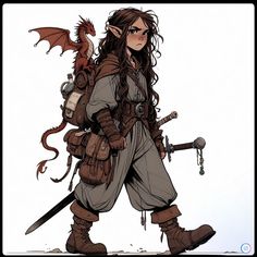 Dnd Outfits Barbarian, Ogryn Art, Forest Dweller Character Design, Lord Of The Rings Character Art, Aarokakra Dnd, Dnd Hadozee, Rock Gnome Dnd Female, Female Gnome Character Art, Dnd Ranger Art