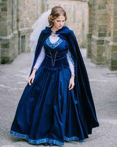 Bridal Coat, Pretty Costume, Medieval Garb, Royal Blue Wedding, Wedding Cape