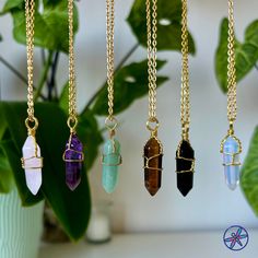 Explore our collection of crystal necklaces designed to promote well-being. Each piece is meticulously crafted to harness the special energies and benefits of these natural gems. Benefits: Amethyst - known for its ability to promote tranquility, alleviate tension and worry. Aventurine- brings luck, prosperity, and success. It promotes emotional healing, boosts the immune system, and enhances creativity and motivation. Clear quartz- can attract positive energy, support emotional healing, boost ph Quartz Crystal Necklaces With Gemstone For Gift, Spiritual Quartz Crystal Necklaces With Gemstone, Quartz Crystal Necklace With Gemstones For Gifts, Mineral Crystal Pendant Necklaces For Healing, Spiritual Quartz Gemstone Crystal Necklaces, Quartz Crystal Pendant Necklace For Meditation, Spiritual Quartz Crystal Necklace With Gemstone, Quartz Crystal Necklace With Raw Stone For Healing, Mineral Crystal Pendant Necklace For Healing