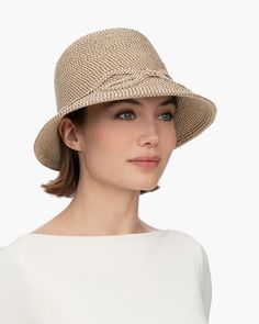 Bow Cloche | Bark | Eric Javits Elegant Short Brim Boater Hat With Upf 50+, Elegant Boater Hat With Upf 50+ And Short Brim, Elegant Hats With Upf 50+ And Short Brim, Elegant Fedora Sun Hat With Upf 50+, Elegant Lightweight Fedora Sun Hat, Elegant Sun Hat With Upf 50+ For Kentucky Derby, Elegant Sun Hat For Kentucky Derby Travel, Elegant Sun Hat For Travel And Kentucky Derby, Elegant Spring Hats With Upf 50+