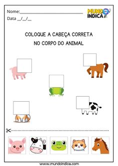 an animal themed worksheet for children to learn how to draw and color the animals