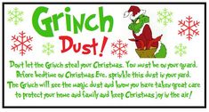 the grinch dust christmas card is in green and red