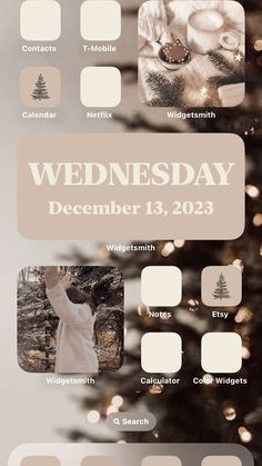 a christmas tree is shown with the words, wednesday december 13, and an image of a