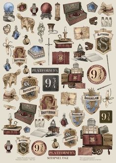 an old fashioned poster with various items and numbers on it's back side, including books