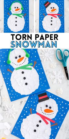 paper snowman craft for kids to make