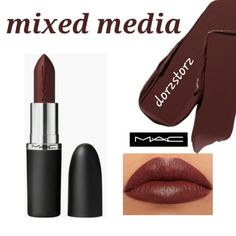 Mac Macximal Matte Lipstick Color: Mixed Media Size: .12 Oz New In Box 100% Authentic **Currently 3 Available - Price Is For Each. Brownish Red Lipstick, Mac Brown Lipstick, Mac Media Lipstick, Red Brown Lipstick, Mac Lipstick Shades, Matte Lipstick Colors, Makeup Mac, Mac Matte Lipstick, Brown Lipstick