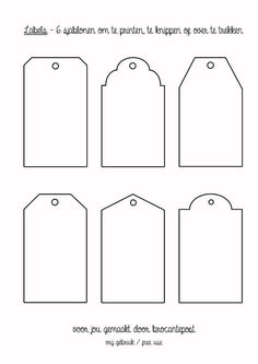 the printable tags are shown in four different sizes