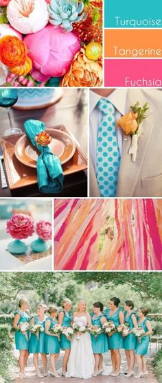 a collage of pictures with different colors and patterns on them, including blue ties