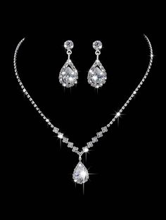 3pcs/set Glamorous Cubic Zirconia Decor Jewelry Set For Women For Party Silver    Zinc Alloy     Women Fashion Jewelry, size features are:Bust: ,Length: ,Sleeve Length: Crystal Bridal Jewelry Sets, Rhinestone Jewelry Set, Synthetic Diamond, Costume Jewelry Sets, Cheap Earrings, Daily Jewelry, Women's Jewelry Sets, Wedding Bridal Jewellery, Rhinestone Jewelry