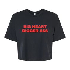 Big Heart Bigger As*  Crop Top,Graphic Top,Gift For Her,Y2K Baby Tee,Y2K crop top,Gift for friend,Funny Slogan,Snug Fit,Summer Clothing ------------------------------------------------------- * Fast Shipping - For quick delivery ,Top Quality Printing * Available sizes S, M, L, XL,  -------------------------------------------------------- The unisex heavy cotton t-shirt is a staple in every wardrobe. This is the foundation on which casual fashion grows. All it needs is a personalized design to el Crop Tops For Men, Heart Shirt Design, Funny Crop Tops, Heart Crop Top, Slogan Tees, Monogram Ideas, Friend Funny, Y2k Crop Top, Fit Summer