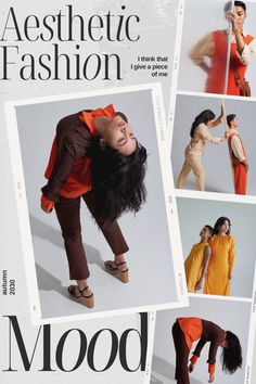 a magazine cover with photos of women in different outfits