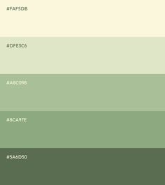 shades of green and white with the same color scheme in each one's palette