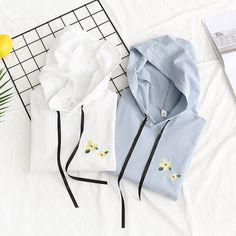 Blossom Embroidery Ribbon Loose Hoodie White Hooded Top For Spring, Spring White Hooded Sweatshirt, White Hooded Spring Sweatshirt, White Hooded Sweatshirt For Spring, Spring Embroidered Hooded Hoodie, Embroidered Hooded Hoodie For Spring, Spring Embroidered Cotton Hoodie, Floral Embroidery Long Sleeve Hoodie For Fall, Spring Embroidered Hoodie Sweatshirt