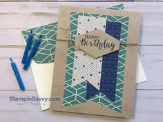 a birthday card made with stampin's happy birthday paper and some crafting supplies