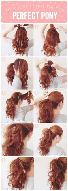 Party Hair Tutorial, Hairstyle For Long Hair, Awesome Hairstyles, Perfect Ponytail, Easy Hairstyle, Medium Hairstyles