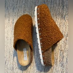 Steve Madden-Lehman Faux Fur Clogs Size 6 Nwot- Bottom Look Worn From Trying On In Store Bought Them That Way. Fabric Peeling At Back Of Heel Steve Madden Clogs & Mules, Mule Clogs, Mules Shoes, Steve Madden Shoes, That Way, Steve Madden, Clogs, Faux Fur, In Store