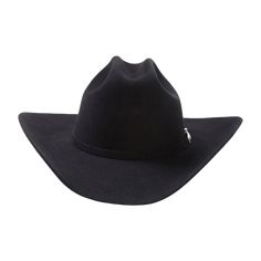 Style number: SFSHAS-754007. Black cowboy hat. 10X bebaver fur felt. Cattleman crown. Leather hatband. Sterling silver 3 piece buckle. Leather sweatband. Satin liner. 4 inch brim. 4 5/8 inch crown.