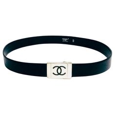 - Vintage Chanel black leather in silver hardware CC logo buckle belt from 1996 collection. - Size length: 70cm. Width: 2.8cm Comeback Era, Golden Tears, Chanel Belt, Chanel Black, Leather Silver, Buckle Belt, Cc Logo, Vintage Chanel, Silver Hardware