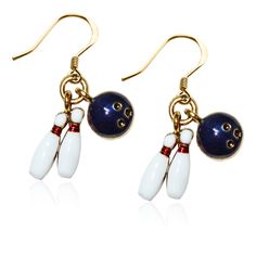 Show them how you "roll" with our super-cute Bowling Charm Earrings! These pins come with a self-linked bowling ball, are cast from lead-free pewter and are plated, hand painted, and assembled in the USA. Earring hooks are sterling silver or gold plated French wire and include rubber backs. Gift Logo, Whimsical Gifts, Ashes Jewelry, Logo Gifts, Bowling Ball, French Wire, Earring Hooks, Wire Earrings, Cute Earrings