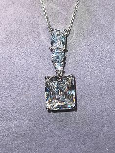 Porter Ranch, Asscher Diamond, Expensive Jewelry Luxury, Expensive Jewelry, Cz Pendant, Pendant Necklaces, Necklace Etsy, Porter, Ships