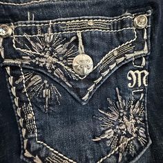 Miss Me Brand New Never Worn Mid-Rise Jeans. Great Detailing On The Front And Back Pockets. Washed But No Dryer. These Are Fabulous! Size 26 Inseam 30. Buckle Jeans Women, Bling Jeans, Buckle Jeans, Embellished Jeans, Jeans Women, Miss Me Jeans, Mid Rise Jeans, Fancy Dresses, Miss Me