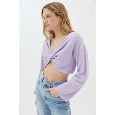 New With Tags. Urban Outfitters Laney Twist-Front Sweater In Lavender. Crop Top With Twisted Front. Loose Long Sleeves. Size Small Lavender Crop Top, Sleeve Silhouette, Twist Front, Front Design, Cropped Sweater, Colorful Sweaters, Urban Outfitters, Lavender, Crop Top