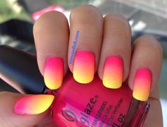 Orange Acrylic Nails, Unghie Sfumate, Nail Art Ombre, Gradient Nails, Neon Nails, Cute Nail Designs, Cool Nail Designs