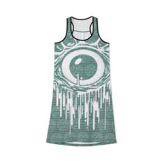 Step into the surreal with the All-Seeing Eye Racerback Dress from PCH Artwear. Featuring a cosmic eye dripping with abstract patterns, this bold racerback dress will make you stand out in any crowd. Whether you're attending a festival, casual outing, or just want to add an artistic touch to your wardrobe, this dress combines creativity and comfort for a unique fashion statement. Crafted from soft, breathable fabric, this sleeveless racerback design ensures comfort and freedom of movement. The eye-catching design adds a mysterious, mystical element that's sure to turn heads. Perfect for those who love daring fashion that blends the line between streetwear and art. Seeing Eye, All Seeing Eye, Racerback Dress, All Seeing, Eye Design, Dress Clothes For Women, Abstract Pattern, Unique Fashion, Fashion Statement