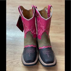 Fuschia , Brown And Tan Ladies Western Boots. Square Toe. Pink Square Toe Party Boots, Chelsea Boots Doc Martens, Winter Heel Boots, Women’s Square Toe Cowboy Boots, Brown Faux Leather Mid-calf Boots With Square Toe, Roper Cowboy Boots, White Chelsea Boots, Western Brown Mid-calf Boots With Square Toe, Western Style Brown Mid-calf Boots Medium Width